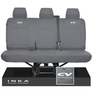 VW Transporter T6.1,T6,T5.1 INKA Rear Triple Tailored Waterproof Seat Cover Set Grey MY 09-23 - CV Professional Embroidery
