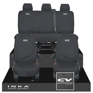 VW Transporter T6.1, T6, T5.1 INKA Front & Rear Tailored Waterproof Seat Covers Black MY 10-24