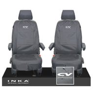 VW Transporter T6.1,T6,T5.1 INKA Front 1+1 Tailored Waterproof Seat Covers Grey - Plain (inferred) Embroidery