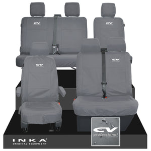 VW Transporter T6.1, T6, T5.1 Front 1+2 & Rear 2+1 Tailored Waterproof Seat Covers Grey MY-10-24