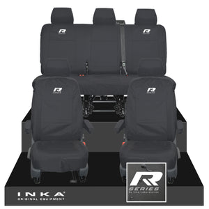 VW Transporter T6.1, T6, T5.1 INKA Front & Rear Tailored Waterproof Seat Covers Black MY 10-24