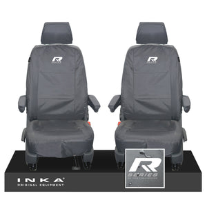 VW Transporter Shuttle T6.1, T6 Front 1+1 Tailored Waterproof Seat Covers Grey MY-15-23