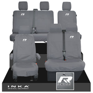 VW Transporter T6.1, T6, T5.1 Front 1+2 & Rear 2+1 Tailored Waterproof Seat Covers Grey MY-10-24