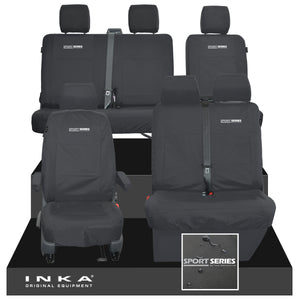 VW Transporter T6.1, T6, T5.1 Front 1+2 & Rear 2+1 Tailored Waterproof Seat Covers Black MY-10-24