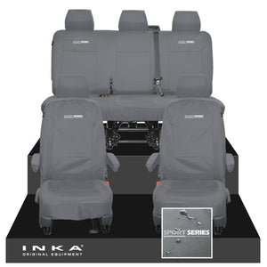 VW Transporter T6.1, T6, T5.1 INKA Front & Rear Tailored Waterproof Seat Covers Grey MY 10-24