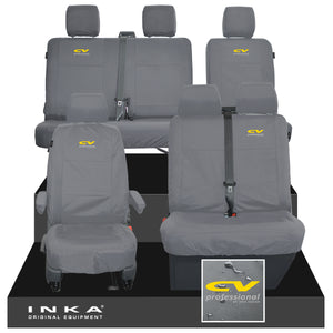 VW Transporter T6.1, T6, T5.1 Front 1+2 & Rear 2+1 Tailored Waterproof Seat Covers Grey MY-10-24