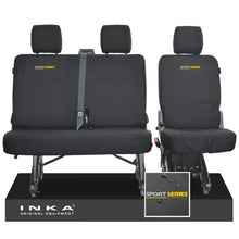 Load image into Gallery viewer, VW Transporter T6.1, T6 INKA Rear Set 2+1 Tailored Waterproof Seat Covers Black
