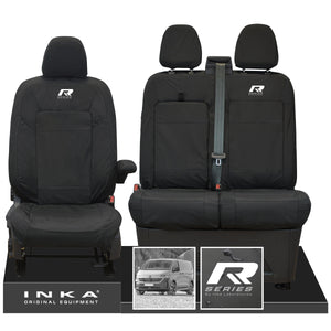 New VW Transporter T7 Panel Van INKA Front Set Tailored Waterproof Seat Covers Black MY25 onwards