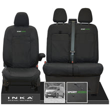 Load image into Gallery viewer, New VW Transporter T7 Panel Van INKA Front Set Tailored Waterproof Seat Covers Black MY25 Onwards
