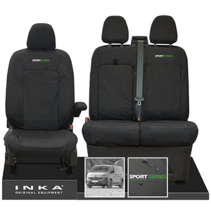 New VW Transporter T7 Panel Van INKA Front Set Tailored Waterproof Seat Covers Black MY25 Onwards