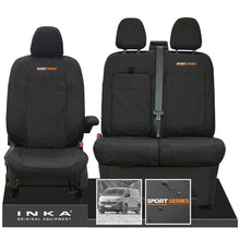 Load image into Gallery viewer, New VW Transporter T7 Panel Van INKA Front Set Tailored Waterproof Seat Covers Black MY25 Onwards
