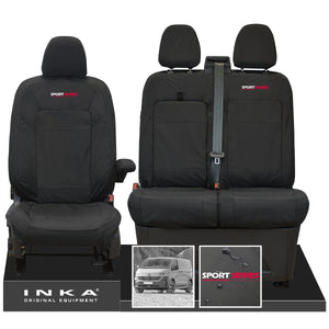 New VW Transporter T7 Panel Van INKA Front Set Tailored Waterproof Seat Covers Black MY25 Onwards
