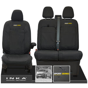 New VW Transporter T7 Panel Van INKA Front Set Tailored Waterproof Seat Covers Black MY25 Onwards