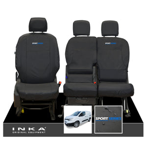 Toyota Proace City INKA Front Set 1+2 Tailored Waterproof Seat Covers Black MY-2019 Onwards