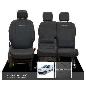 Toyota Proace City INKA Front Set 1+2 Tailored Waterproof Seat Covers Black MY-2019 Onwards
