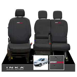 Toyota Proace City INKA Front Set 1+2 Tailored Waterproof Seat Covers Black MY-2019 Onwards
