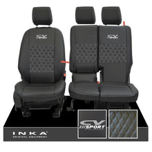 Load image into Gallery viewer, Ford Transit Connect Front 1+2 INKA Bentley Leatherette Tailored Seat Covers Black MY13-24
