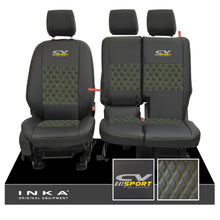 Load image into Gallery viewer, Ford Transit Connect Front 1+2 INKA Bentley Leatherette Tailored Seat Covers Black MY13-24
