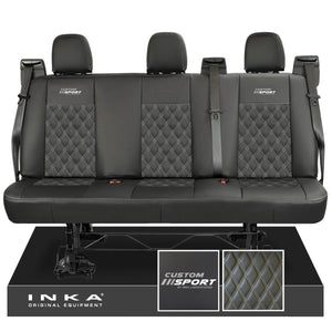 Ford Transit Custom INKA Custom Sport Rear Triple Tailored Leatherette Bentley Diamond Quilt Seat Covers Black MY12-23