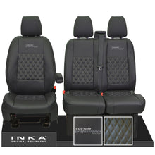 Load image into Gallery viewer, Ford Transit Custom INKA Front Tailored Seat Covers Black Bentley Diamond Quilt MY 2012-23 ( 7 COLORS )
