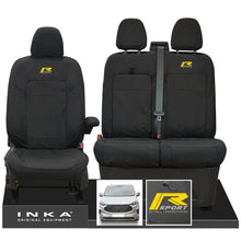 Load image into Gallery viewer, The All New Ford Transit Custom INKA Front 1+2 Tailored Waterproof Seat Covers Set Black MY-2024 Onwards
