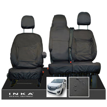 Load image into Gallery viewer, Vauxhall Vivaro B X82 SPORTIVE Front 1+2 INKA Tailored Waterproof Seat Covers Black MY-14-18
