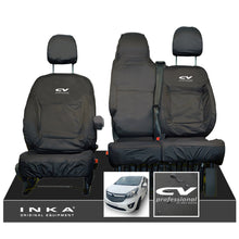 Load image into Gallery viewer, Vauxhall Vivaro B X82 SPORTIVE Front 1+2 INKA Tailored Waterproof Seat Covers Black MY-14-18 (Choice of 7 Colours)
