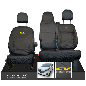 Vauxhall Vivaro B X82 SPORTIVE Front 1+2 INKA Tailored Waterproof Seat Covers Black MY-14-18 (Choice of 7 Colours)