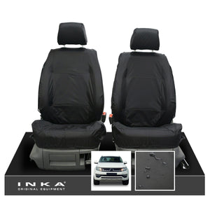 VW Amarok INKA Front Set 1+1 Fully Tailored Waterproof Seat Covers Black MY-10-21