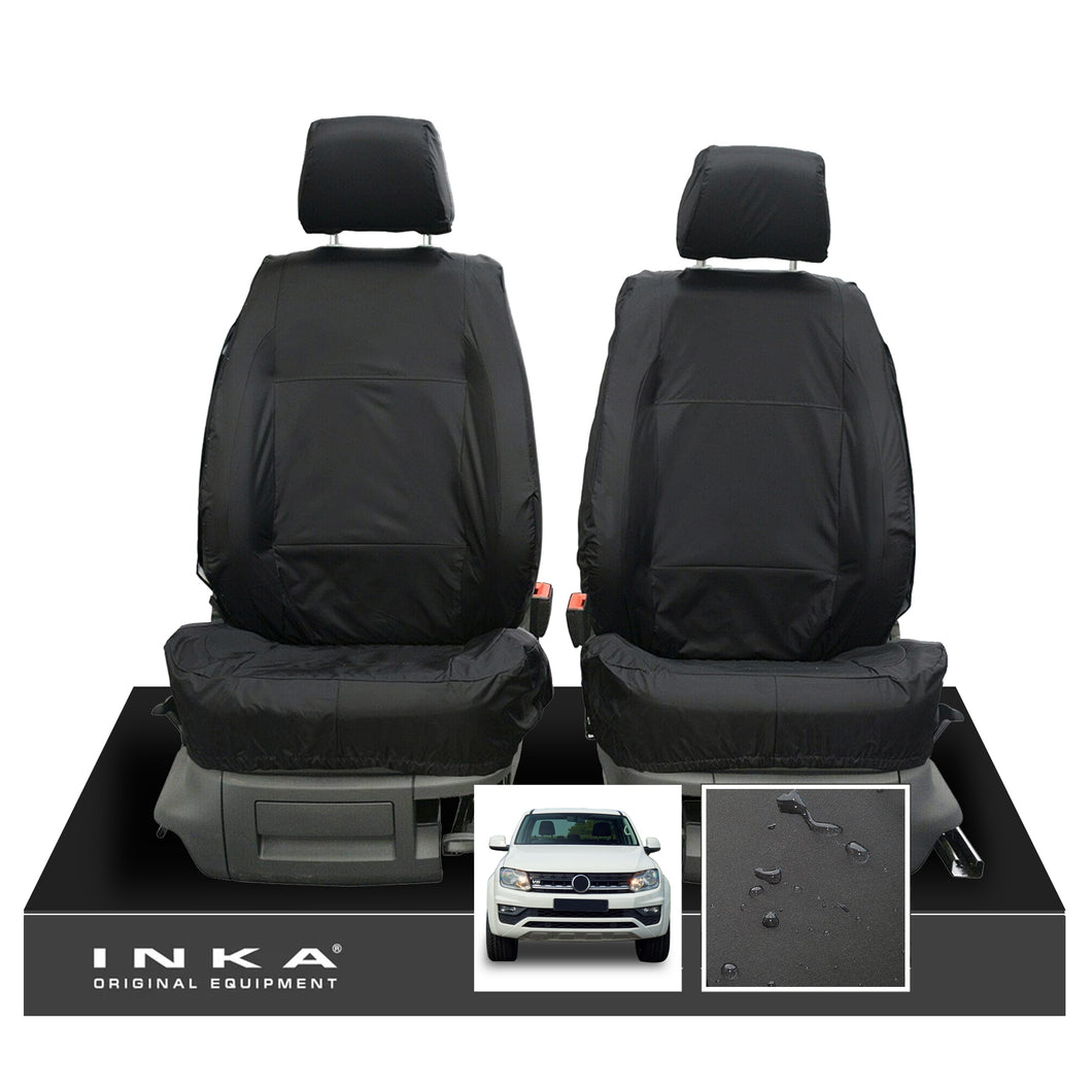 VW Amarok INKA Front Set 1+1 Fully Tailored Waterproof Seat Covers Black MY-10-21