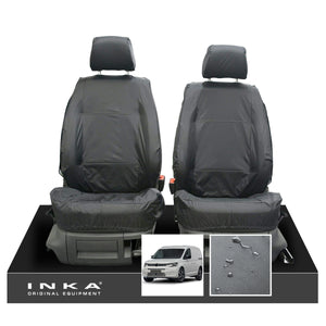 VW Caddy 5 Cargo INKA Front 1+1 INKA Tailored Waterproof Seat Covers Grey MY-2020+