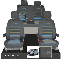 Load image into Gallery viewer, VW California T6.1, T6, T5.1, T5 Ocean, Coast, Beach, Surf, SE Tailored Lifestyle Seat Covers, Second Skin Takato Anthracite
