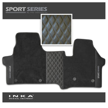 Load image into Gallery viewer, New VW Transporter T7 Sport Series Bentley Leatherette Front Tailored Carpet Floor Mat Black MY25 Onwards
