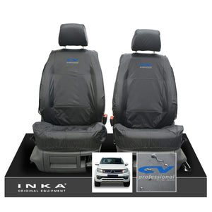 VW Amarok INKA Front Set 1+1 Fully Tailored Waterproof Seat Covers Grey MY-10-21 [Choice of 7 Colours]