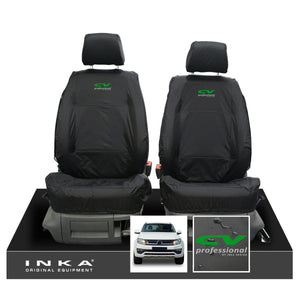 VW Amarok INKA Front Set 1+1 Fully Tailored Waterproof Seat Covers Black MY-10-21 [Choice of 7 Colours]