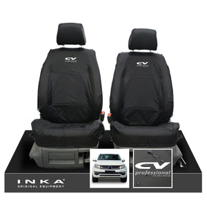 VW Amarok INKA Front Set 1+1 Fully Tailored Waterproof Seat Covers Black MY-10-21 [Choice of 7 Colours]