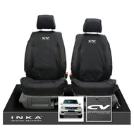 VW Amarok INKA Front Set 1+1 Fully Tailored Waterproof Seat Covers Black MY-10-21 [Choice of 7 Colours] - CV Professional Embroidery