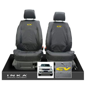 VW Amarok INKA Front Set 1+1 Fully Tailored Waterproof Seat Covers Grey MY-10-21 [Choice of 7 Colours]