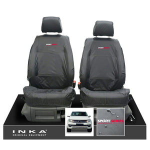 VW Amarok INKA Front Set 1+1 Fully Tailored Waterproof Seat Covers Grey MY-10-21[Choice of 7 Colours]