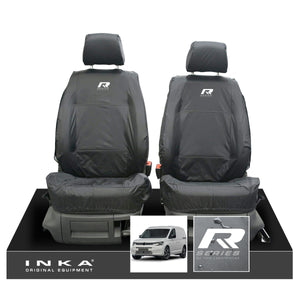 VW Caddy 5 Cargo INKA Front Set 1+1 Tailored Waterproof Seat Covers Grey MY-2020+ [Choice of 7 Colours]