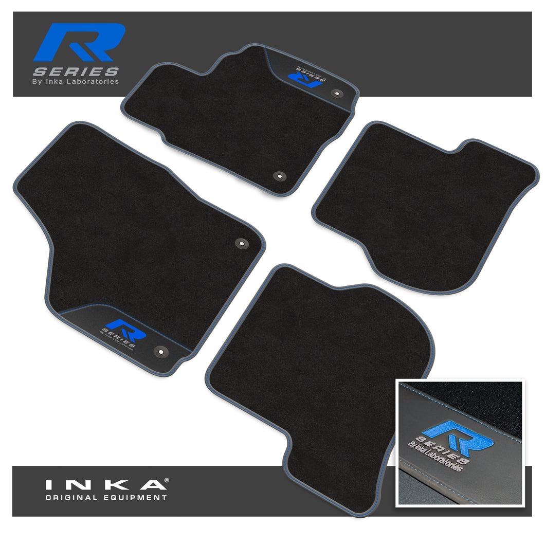 VW Golf MK6 Car Mats (Front & Rear Set) with Premium Carpet & OEM Leatherette, Fits MY08-12