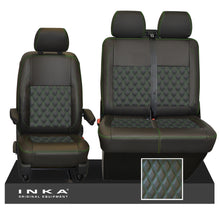 Load image into Gallery viewer, VW Transporter T6.1,T6,T5.1 Front 1+2 Bentley Diamond Quilt INKA Tailored Seat Covers Black Fits Panel Van &amp; Kombi
