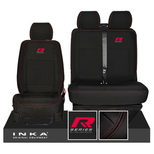 New VW Transporter T6.1, T6, T5.1 R-Series Front 1+2 INKA Heavy Duty Tailored Seat Covers Black Fits Panel Van & Kombi