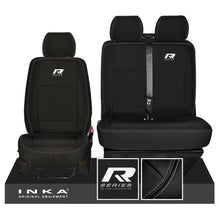 Load image into Gallery viewer, New VW Transporter T6.1, T6, T5.1 R-Series Front 1+2 INKA Heavy Duty Tailored Seat Covers Black Fits Panel Van &amp; Kombi
