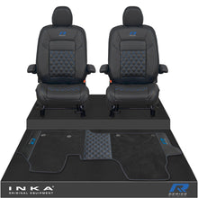 Load image into Gallery viewer, New VW Transporter T7 Panel Van INKA Front Bentley Leatherette Tailored Seat Covers &amp; Matching Tailored Floor Mat Black MY25 Onwards
