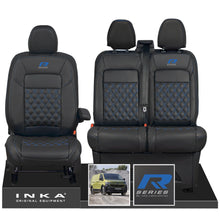Load image into Gallery viewer, New VW Transporter T7 Panel Van INKA Front Bentley Leatherette Tailored Seat Cover Set Black MY25 Onwards
