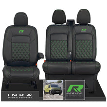 Load image into Gallery viewer, New VW Transporter T7 Panel Van INKA Front Bentley Leatherette Tailored Seat Cover Set Black MY25 Onwards
