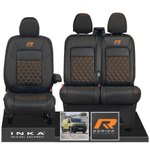Load image into Gallery viewer, New VW Transporter T7 Panel Van INKA Front Bentley Leatherette Tailored Seat Cover Set Black MY25 Onwards
