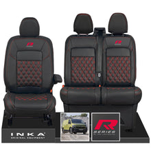 Load image into Gallery viewer, New VW Transporter T7 Panel Van INKA Front Bentley Leatherette Tailored Seat Cover Set Black MY25 Onwards
