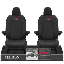 Load image into Gallery viewer, New VW Transporter T7 Panel Van INKA Front Set Tailored Waterproof Seat Covers Black MY25 Onwards
